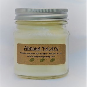 ALMOND PASTRY SOY Candle - Almond Soy Candle - Vanilla Soy Candle - Pastry Candle - Bakery Candle