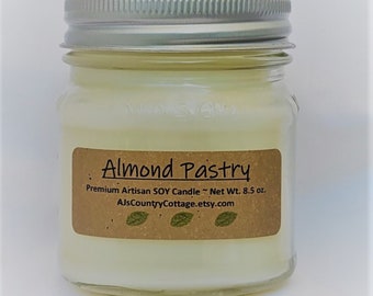 ALMOND PASTRY SOY Candle - Almond Soy Candle - Vanilla Soy Candle - Pastry Candle - Bakery Candle