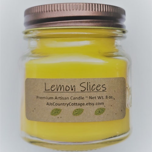 LEMON SLICES CANDLE Lemon Candles Citrus Candles Fruit Etsy