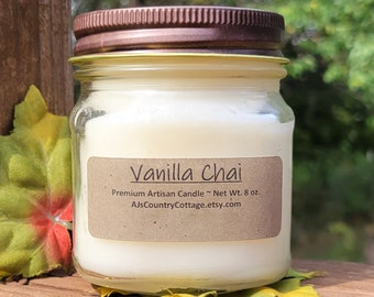 VANILLA CHAI CANDLE - Strong - Vanilla Candles - Scented Candles - Spice Candles