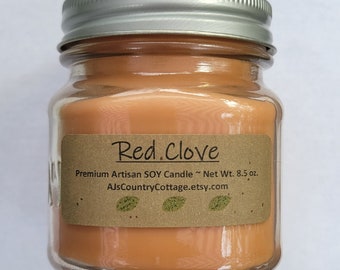 RED CLOVE SOY Candle Scented Candles, Soy Candles, Autumn Fall Candles, Autumn Fall Decor, Christmas candles, Christmas decor