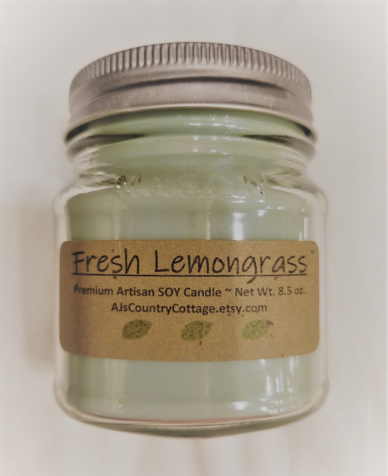 LEMONGRASS SAGE SOY Candle, Lemon Candles, Herbal Candles, Grass Candles, Fresh Clean Candles, Scented Soy Candles, Spring Candles, Summer image 2