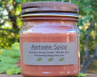 AUTUMN SPICE CANDLE - Cinnamon Candles, Clove Candles, Spice Candles, Autumn Fall Candles, Autumn Fall Decor, Spicy Candles, Rustic Decor