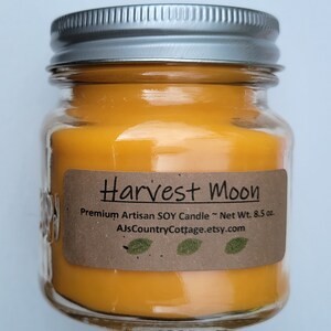 HARVEST MOON SOY Candle - Spice Candles, Fall Candles, Autumn Candles, Fall Decor, Autumn Decor, Vanilla Soy Candles, Cinnamon Soy Candle