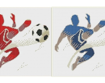 Football player Cross stitch pattern Soccer ball Sport fans gift Counted cross stitch PDF chart Sport pattern Gift for him Fathers Day gift