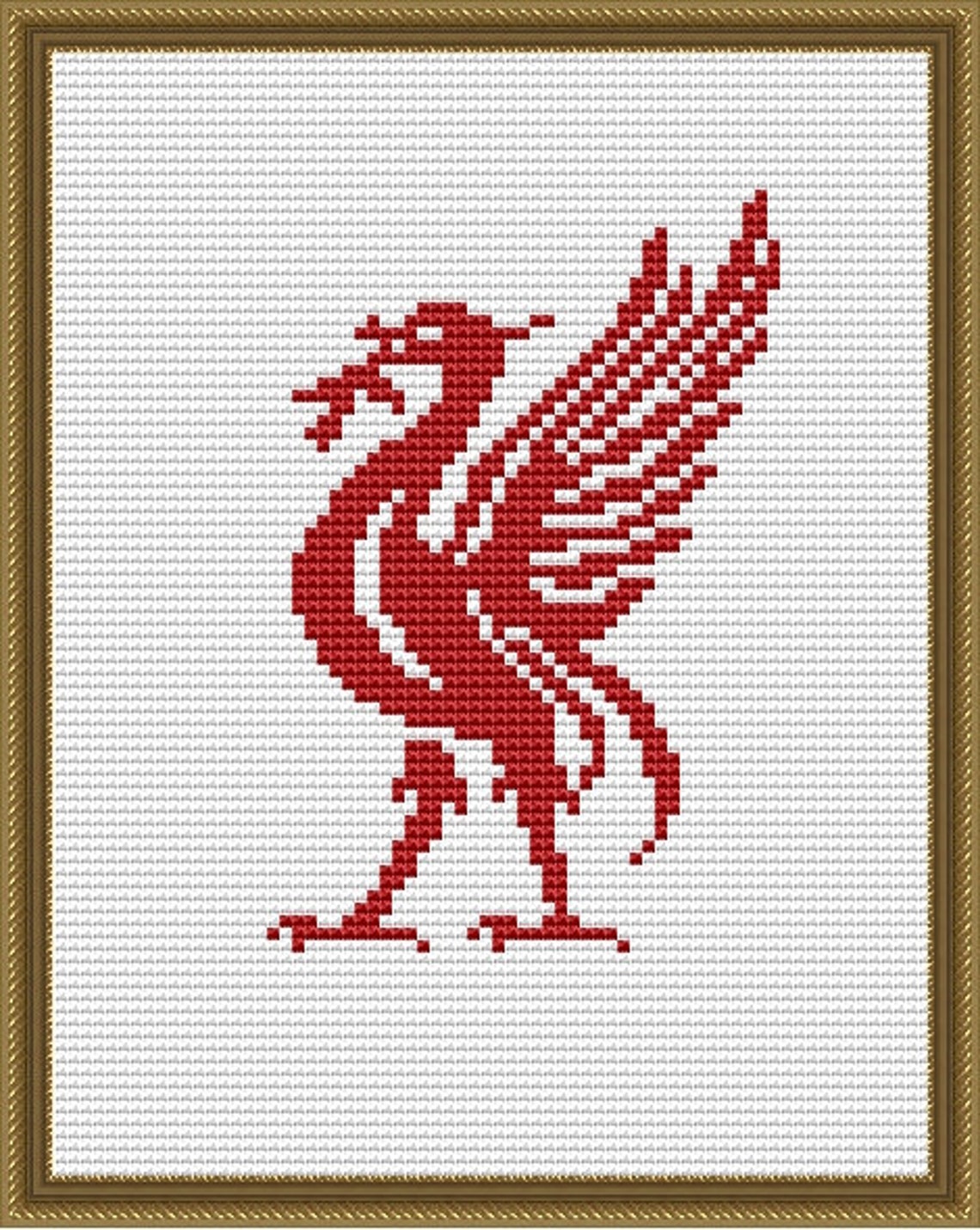 Liverpool Cross Stitch Pattern Liverbird City Emblem Sport Pattern ...