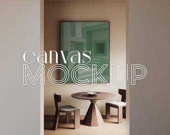 Canvas Mockup Vertical 4X5 Ratio Float Frame Mockup for Wall Art Print Mockup Digital PSD Interior Large Mockup Photoshop