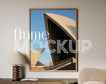 Vertical Poster Mockup 3x4 Poster Art Frame Mockup for Wall Art Photography Print Mockup Digital PSD Stylish Interior Mockup Photopea