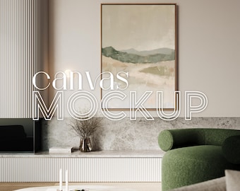 Vertical Canvas Mockup DIN A Float Frame Mockup for Wall Art Print Mockup Digital PSD Stylish Interior Mockup