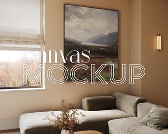 Canvas Mockup Vertical 4X5 Ratio Float Frame Mockup for Wall Art Print Mockup Digital PSD Interior Large Mockup Photoshop