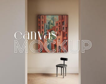 Canvas Mockup Vertical 4X5 Ratio Float Frame Mockup for Wall Art Print Mockup Digital PSD Interior Large Mockup Photoshop