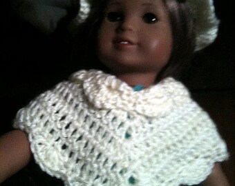 Dolls, Doll Clothing, Doll Accessories, Ponchos, Hats, Teal, Crochet, Toys, Children,18-inch dolls