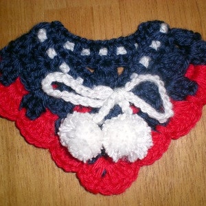 XXS Dog Collar Red, White and Blue image 5