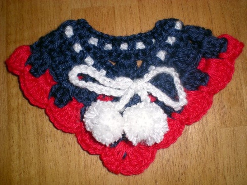 XXS Dog Collar Red, White and Blue image 5