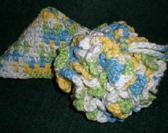 Bath Spa Set, Bath scrubbie, Spa Cloth, Face Cloth, Cotton, Crochet, Bath accessories, Shower accessories, Personal care