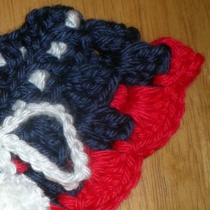 XXS Dog Collar Red, White and Blue image 2