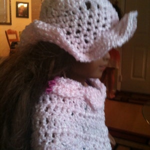 Dolls, Doll Clothes, Doll Poncho, Doll Hats, 16-18 inch dolls, doll fashions, crochet, pink image 5