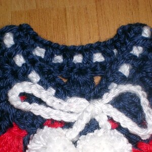 XXS Dog Collar Red, White and Blue image 4