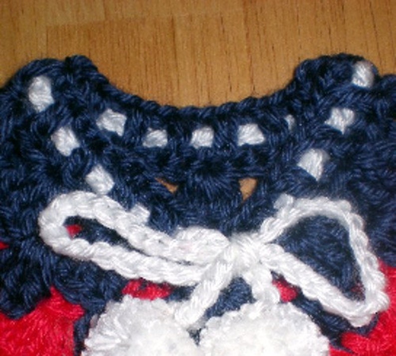 XXS Dog Collar Red, White and Blue image 4