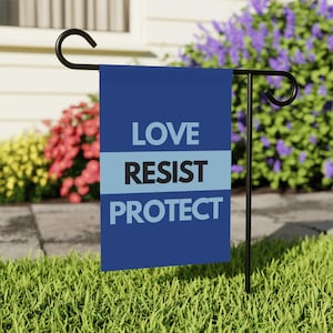 Drapeau de jardin, bannière anti-Trump pro-démocratie, enseigne de jardin politique, décoration extérieure patriotique, manifestation contre le président Trump