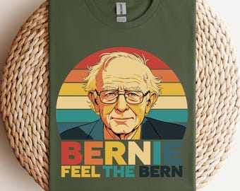Bernie Sanders Retro 'Feel The Bern' T-shirt, Vintage Politisk T-shirt, Unisex Grafisk T-shirt, Politiskt Statement-T-shirt, Protestkläder