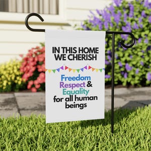 House Flag Rainbow - Democracy and Equality LGBTQ Pride, Yard Decoration, Outdoor Banner, Equality Decor, LGBT Rights