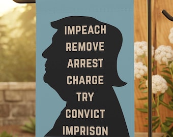 Bandera de jardín, pancarta para el juicio político contra Trump, protesta política al aire libre, decoración anti-Trump, bandera de resistencia contra el presidente Trump