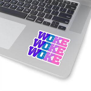 Bunter Woke-Aufkleber - lebendiger Vinyl-Aufkleber für Laptops, Wasserflaschen, Journale und mehr, lustige trendige Kunstwerke