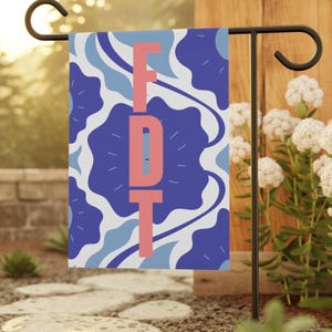 Drapeau politique, bannière de jardin démocrate, enseigne extérieure du gouvernement, décoration de jardin anti-Trump, motif floral FDT
