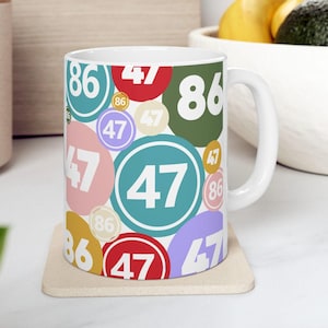 Political Ceramic Mug, 86 47 Anti-Trump Coffee Cup, Resist Trump Tea Mug, Liberal Activist Gift, Democrat Protest Drinkware, Political