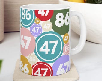 Taza de cerámica política, taza de café anti-Trump 86 47, taza de té Resist Trump, regalo de activista liberal, artículos para beber de protesta demócrata, política