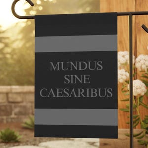 House Flag, Mundus Cine Caesaribus Garden Banner, Roman Empire Outdoor Decor, Historical History Home Decor, Latin Phrase Yard Flag