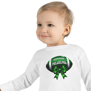 Philadelphia Eagles-shirt met lange mouwen voor peuters, kindervoetbalshirt, babycadeau, NFL-teamkleding, outfit voor wedstrijddag, sportkleding voor jongeren