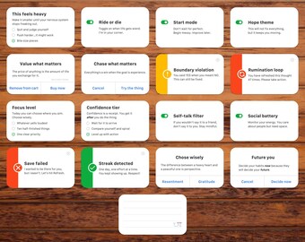 U&I Mini Cards, UI Inspired Note Cards, Encouragement Cards, Giftable Micro Notes, 16 Card Printable PDF Download