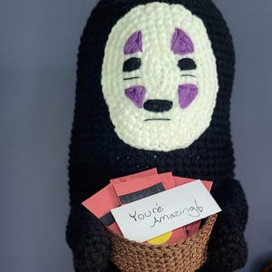 No Face Crochet Pattern | Spirited Away-Inspired Amigurumi with Bath Tokens | Studio Ghibli Digital PDF Pattern