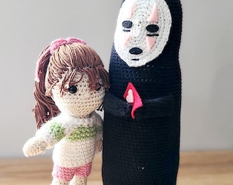 No Face and Chihiro from Spirited Away Crochet Pattern