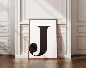 J Letter Poster J Poster Inital Wall Decor Initial Wall Art Monogram Art Printable Letter J Nursery Prints j initial letter wall art initial