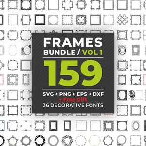 Retro Vintage Frames SVG Bundle, Retro Label SVG, Decorative Elements SVG, Border Svg Png, Ornamental Frame, Monogram Frame, Sign svg