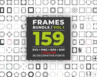 Retro Vintage Frames SVG Bundle, Retro Label SVG, Decorative Elements SVG, Border Svg Png, Ornamental Frame, Monogram Frame, Sign svg