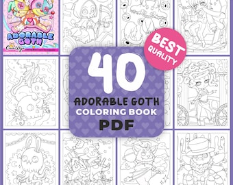 Adorable Goth Coloring Book: 40 Pages of Spooky-Cute Art | Coco Wyo Digital Download