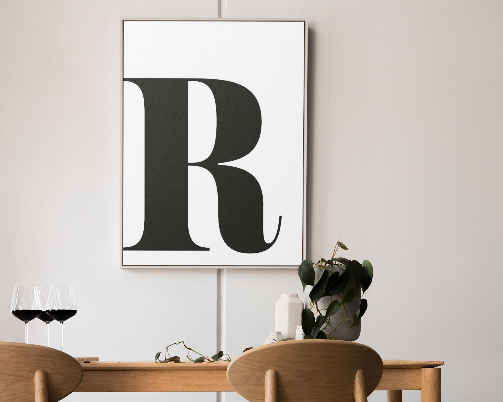 Monogram Inital T R R Letter Poster R Poster Inital Wall Decor Initial Wall Art Monogram ...