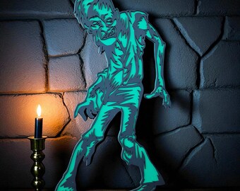 Glow in the Dark Zombie Wall Art: Spooky Halloween Decor