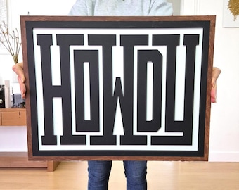 Howdy Wooden Sign: Rustic Western Ranch Decor