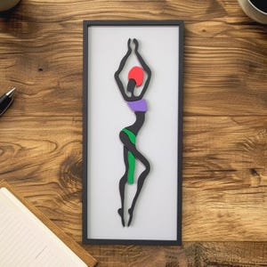 Handgeschilderde houten muurkunst Afrikaanse vrouw, modern interieur