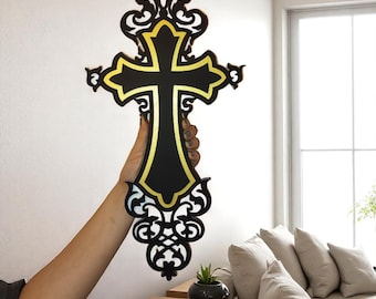 Handcrafted Wooden Cross: Rustic Christian Home Decor