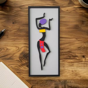 Décoration murale en bois pour femme africaine, décoration d'intérieur moderne
