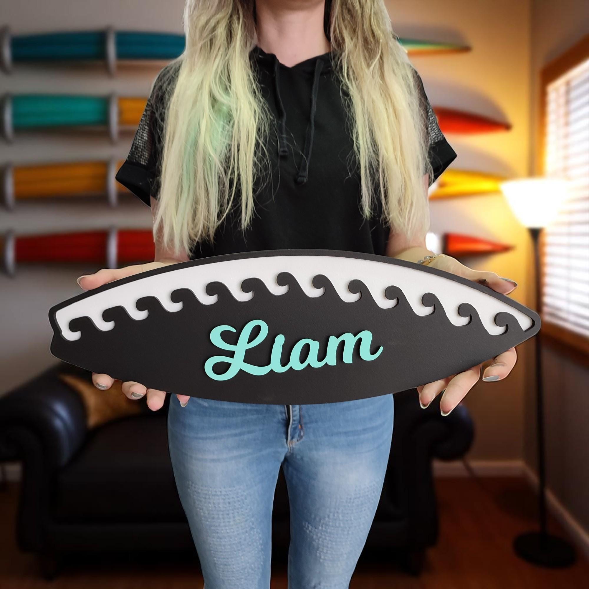 Layered Surfboard Wave Wall Art: Hand-Painted Coastal Decor