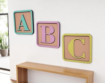 Set Di 3 Alfabeti In Legno Piccole Lettere A-Z, 26 Maiuscole, Per Decorazione Fai Da Te, Apprendimento Bambini E Craft