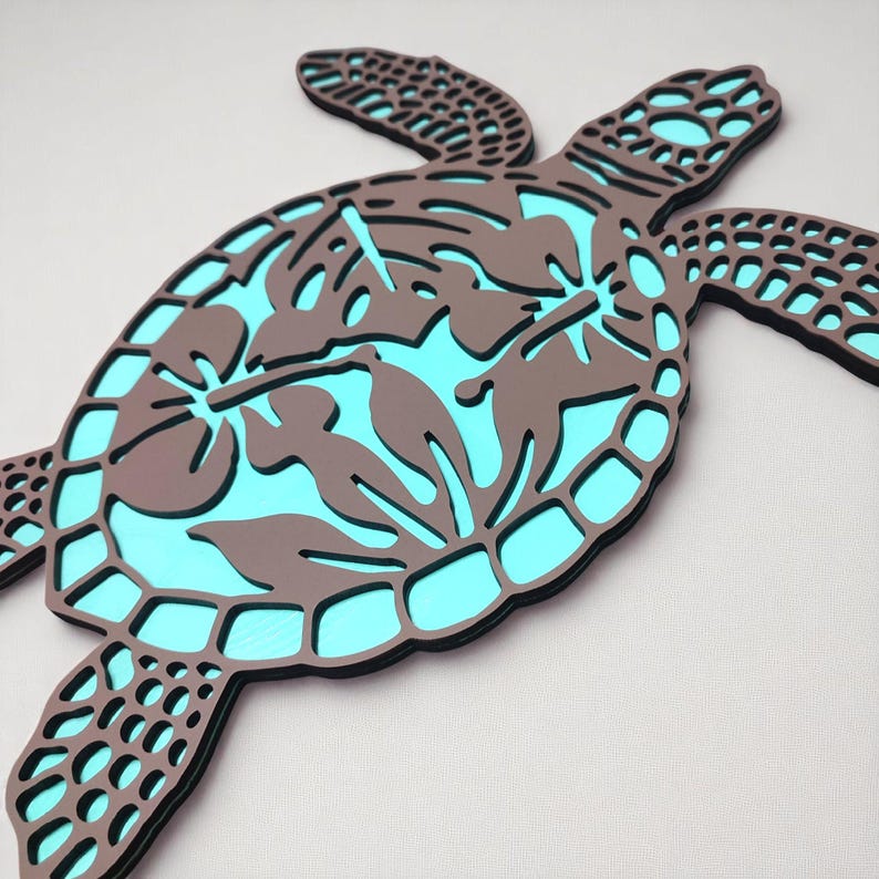 Laser-cut Wooden Sea Turtle Wall Art: Coastal Beach House Decor - Etsy