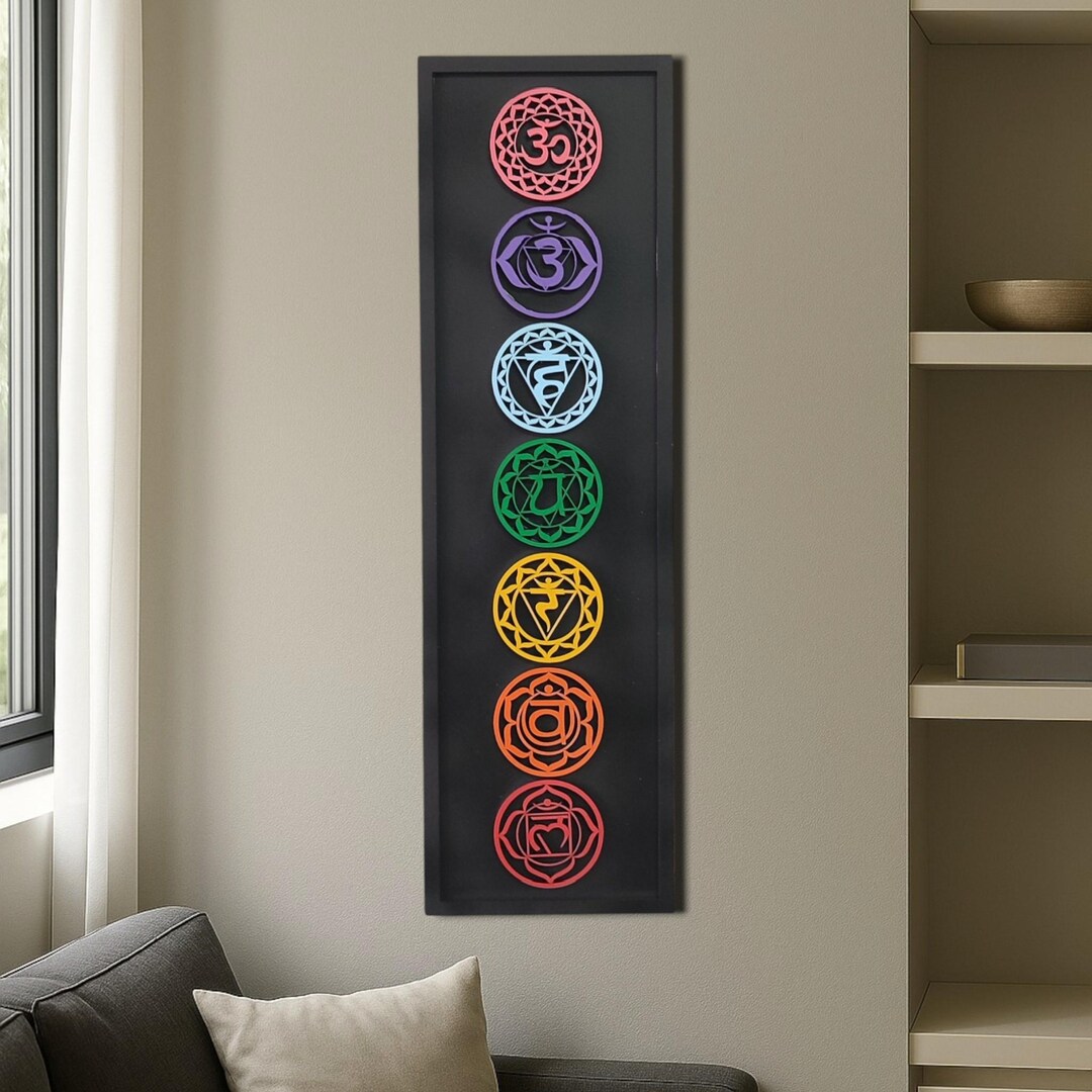 Chakra Wooden Wall Art | Spiritual Boho Wall Decor | 7 Chakra Energy ...